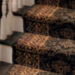 Oriental stair runner on staircase