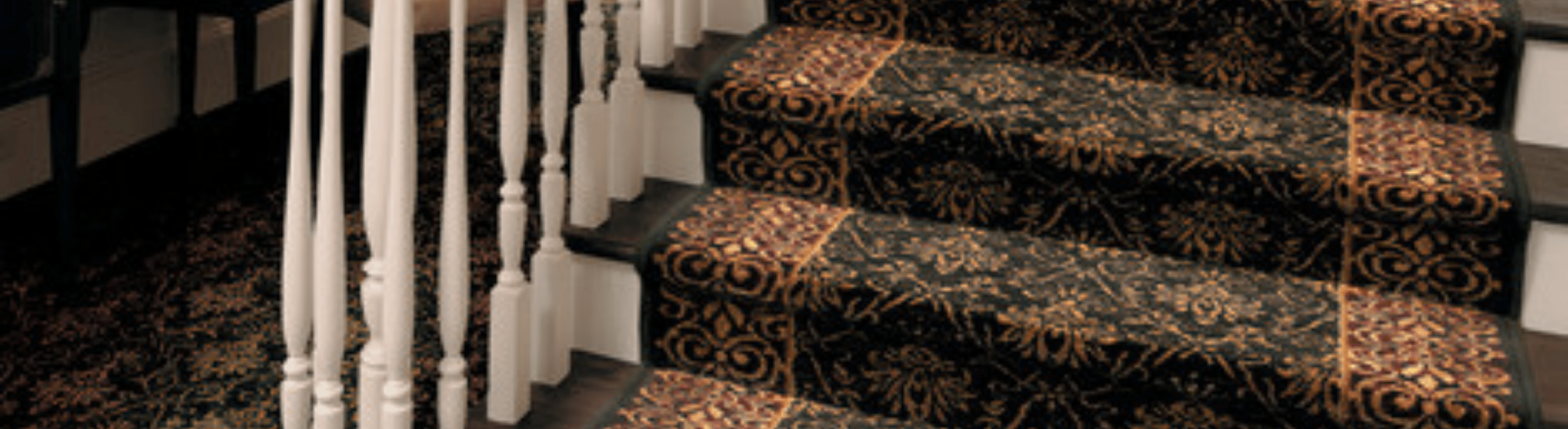 Oriental stair runner on staircase