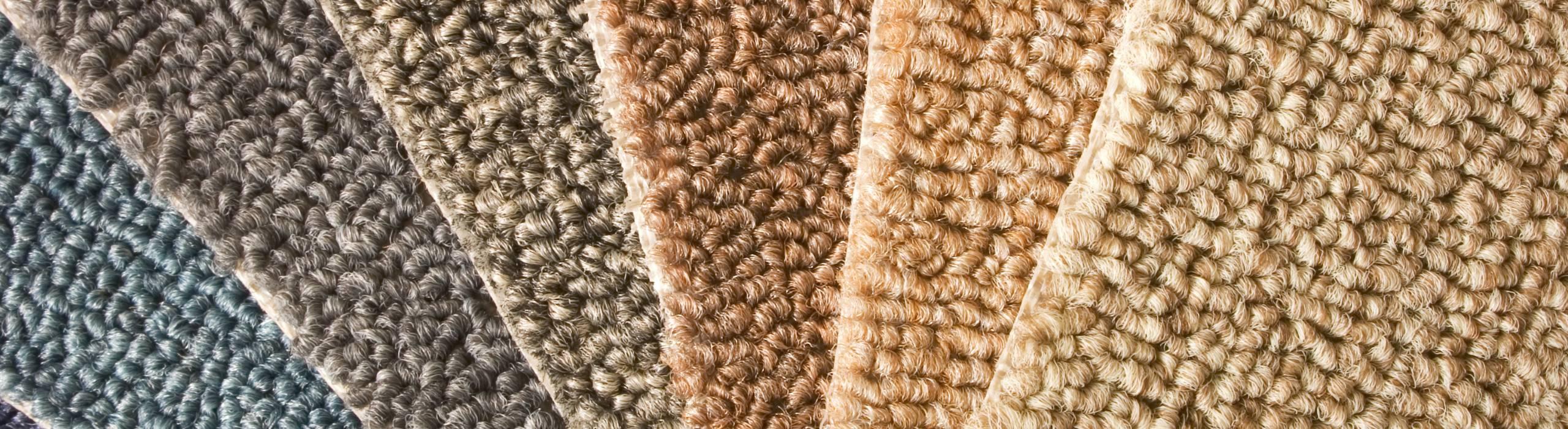 Several colorful carpet samples